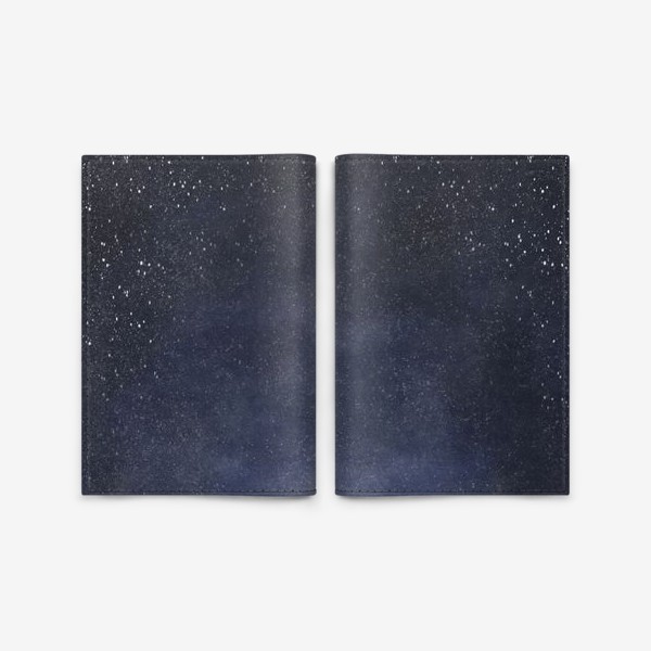 Обложка для паспорта «Акварельный абстрактный сине фиолетовый фон. Ночное зимнее небо, падающий снег. Космос»
