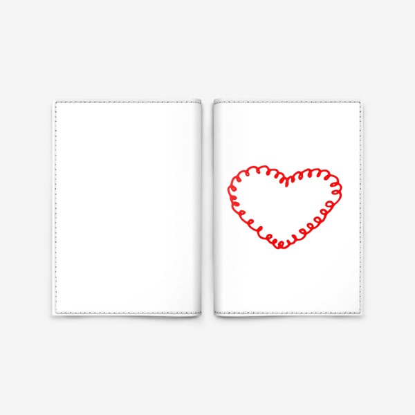 Обложка для паспорта «сердце красное. серпантин»