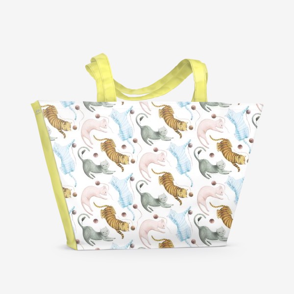 Пляжная сумка «Узор из котят»