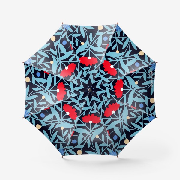 Зонт «Паттерн с красными цветами / Pattern with red flowers»