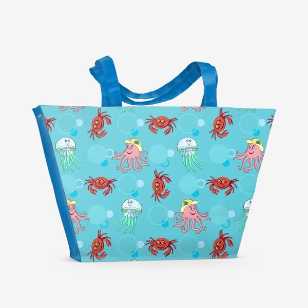 Пляжная сумка «Веселый морской паттерн»