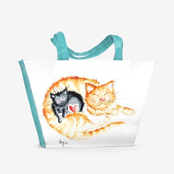 Пляжная сумка &laquo;Кошачья любовь&raquo;