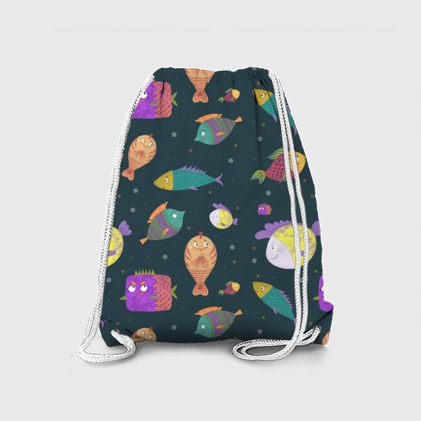 Рюкзак «Цветные рыбки паттерн»