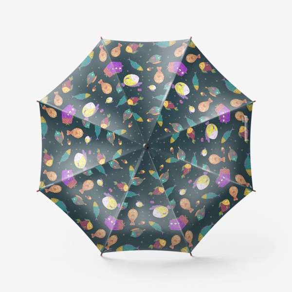 Зонт «Цветные рыбки паттерн»
