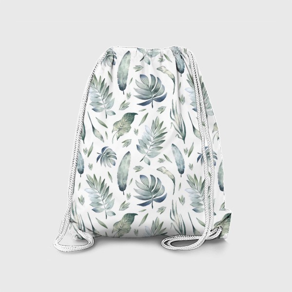 Рюкзак «Тропический фон с экзотическими листьями, лианами. Зеленые джунгли»