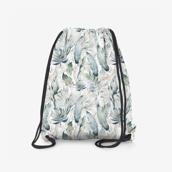 Рюкзак «Тропический фон с экзотическими листьями, лианами. Зеленые джунгли»