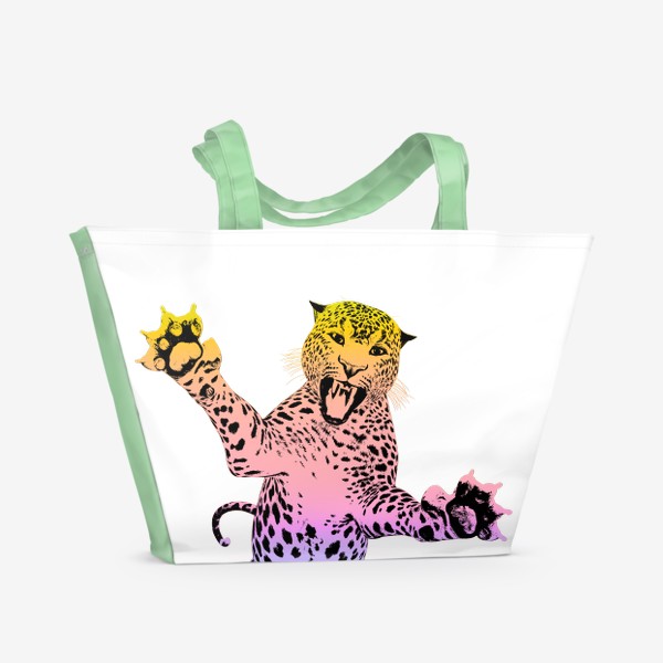 Пляжная сумка «Атакующий леопард»