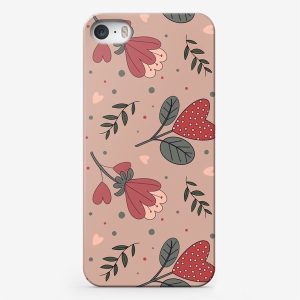 Чехол iPhone «Сердечки паттерн»