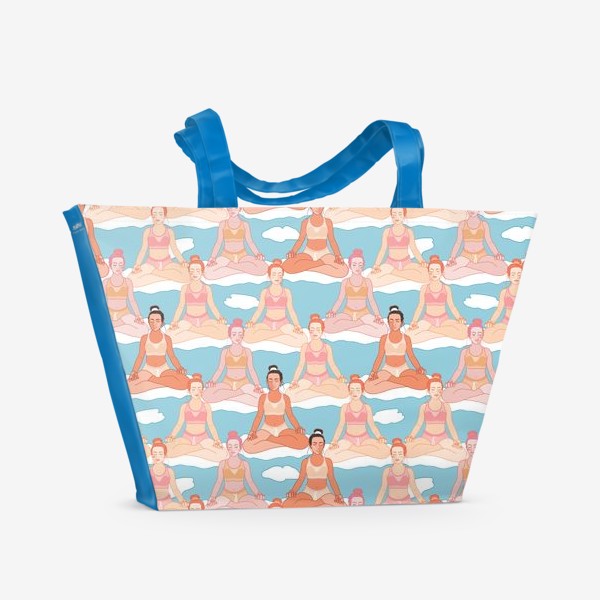 Пляжная сумка «девушка в позе лотоса»