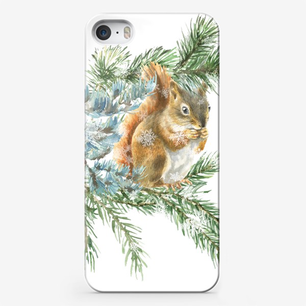 Чехол iPhone «Акварельная  иллюстрация птичка, Рождественский винтажный принт птица»