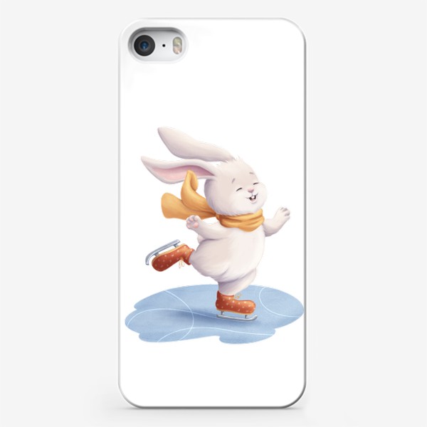 Чехол iPhone «Кролик катается на коньках»