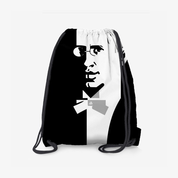 Рюкзак «Сергей Прокофьев, черно-белый графический портрет композитора в стиле Ар-Деко»