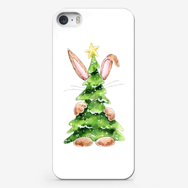 Чехол iPhone «Кролик с елкой, серия Ушастые, Новый год 2023»