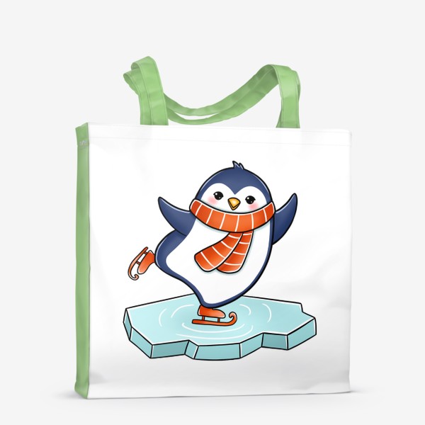Сумка-шоппер «Пингвин катается на коньках»