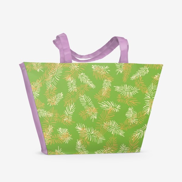 Пляжная сумка «новогодний. листья пальмы»