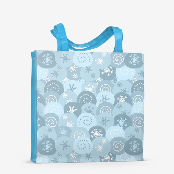 Сумка-шоппер «Снежки, голубой»