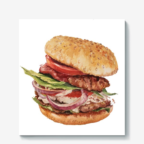 Холст «сочный гамбургер»