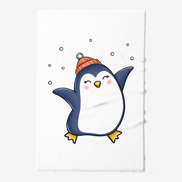 Полотенце «Пингвин радуется снегу»