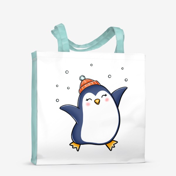 Сумка-шоппер «Пингвин радуется снегу»
