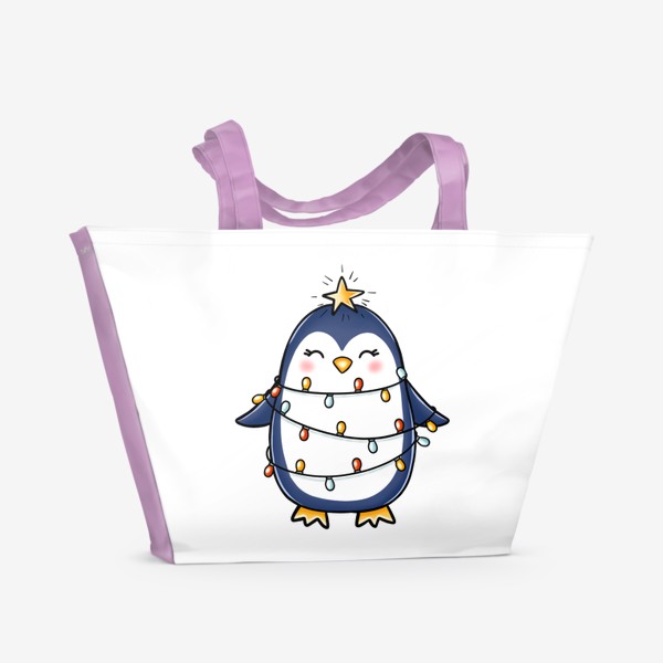 Пляжная сумка «Пингвин Ёлочка»