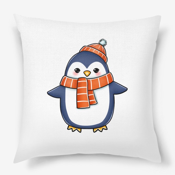 Подушка «Пингвин в шапке и шарфике»