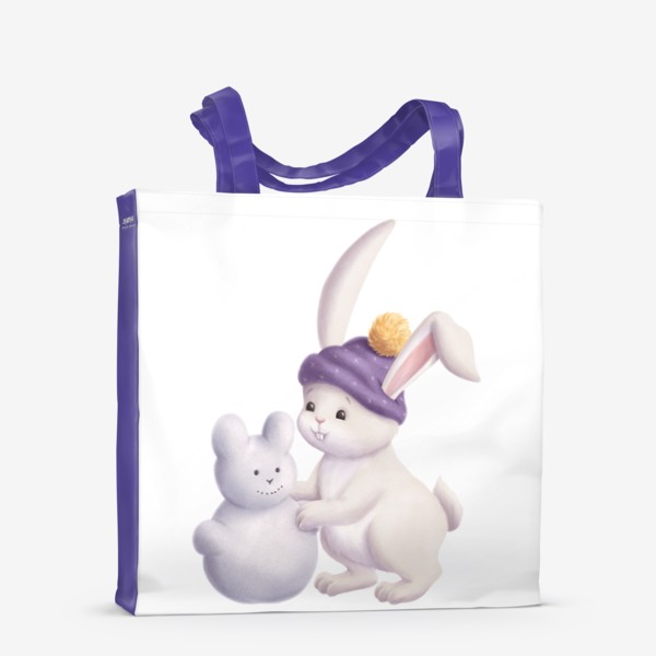 Сумка-шоппер «Кролик и снеговик»