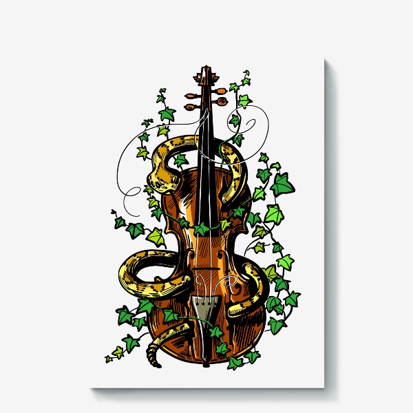 Холст «Змея и старая скрипка»