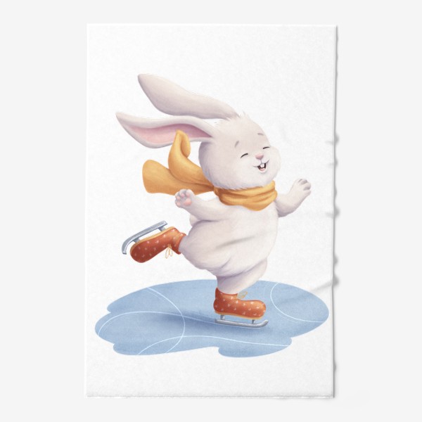 Полотенце «Кролик катается на коньках»