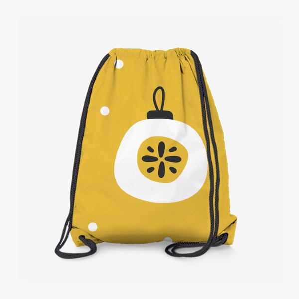 Рюкзак «Елочная игрушка на желтом фоне. Новогодний принт»