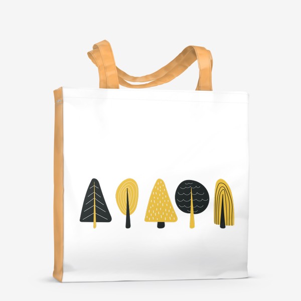 Сумка-шоппер «Лес. Черно-желтые деревья »