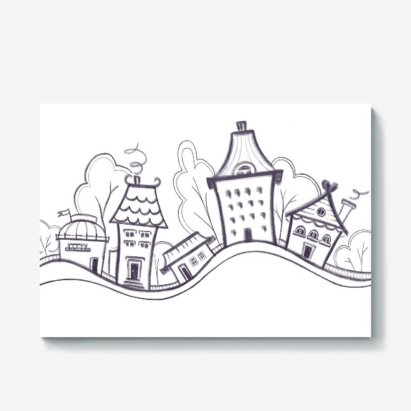 Холст «Минималистичный рисунок города»