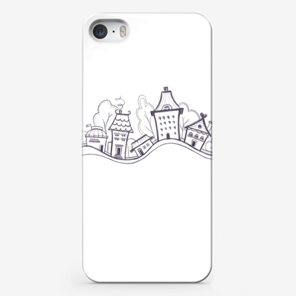Чехол iPhone «Минималистичный рисунок города»