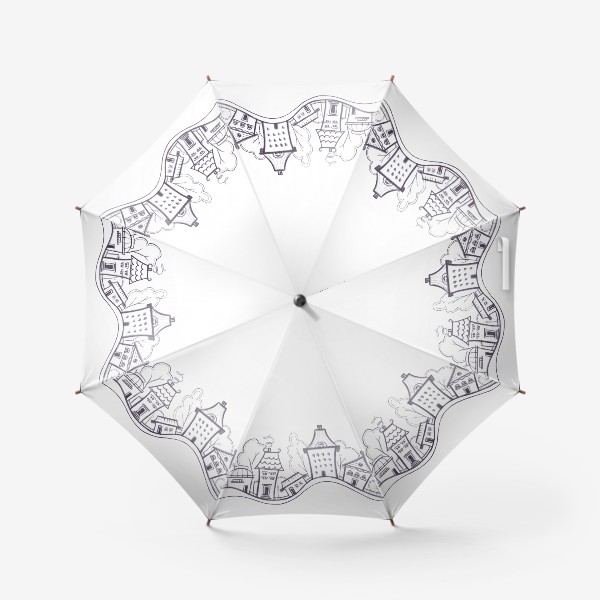 Зонт «Минималистичный рисунок города»