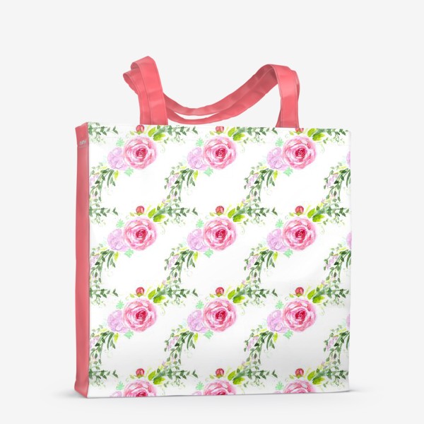 Сумка-шоппер «Паттерн цветы акварель»
