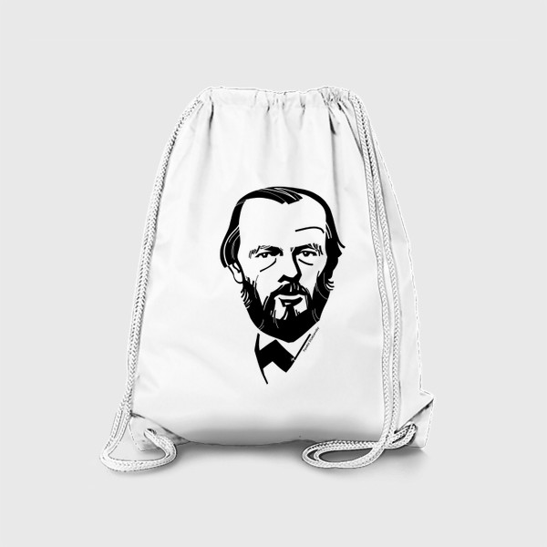 Рюкзак «Ф. М. Достоевский, графический портрет писателя, черно-белый»