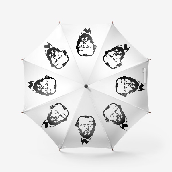 Зонт «Ф. М. Достоевский, графический портрет писателя, черно-белый»