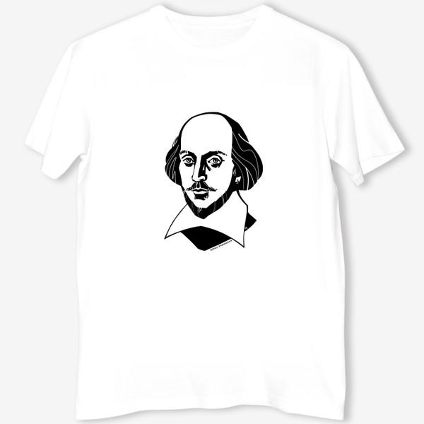 Футболка &laquo;Уильям Шекспир, графический портрет драматурга и поэта, черно-белый&raquo;