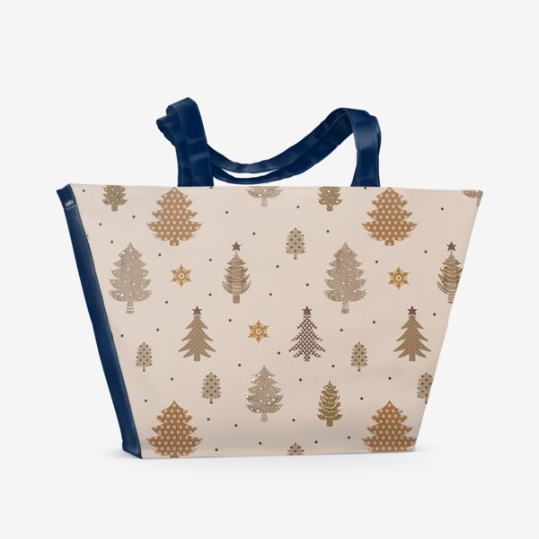 Пляжная сумка «Крафтовый еловый лес»