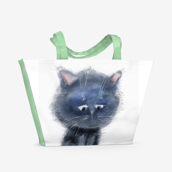 Пляжная сумка «Грустный кот»