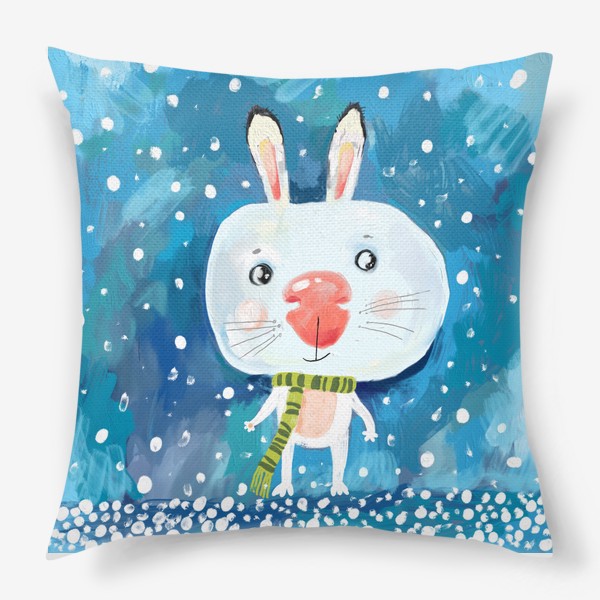 Подушка «Кролик в снегу»