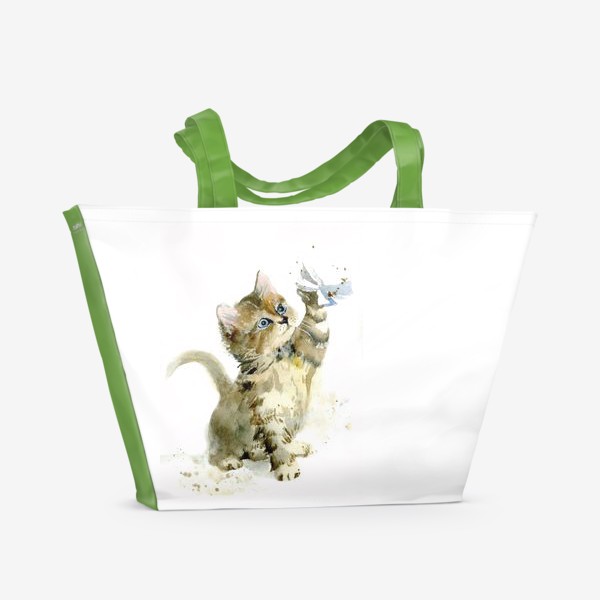 Пляжная сумка «играющий котенок»