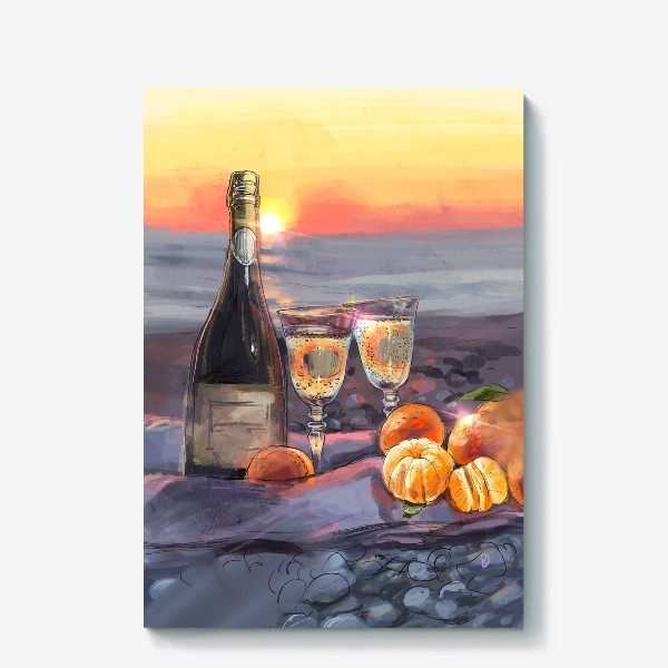 Холст «Море шампанское мандарины»