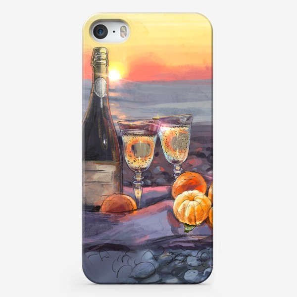 Чехол iPhone «Море шампанское мандарины»