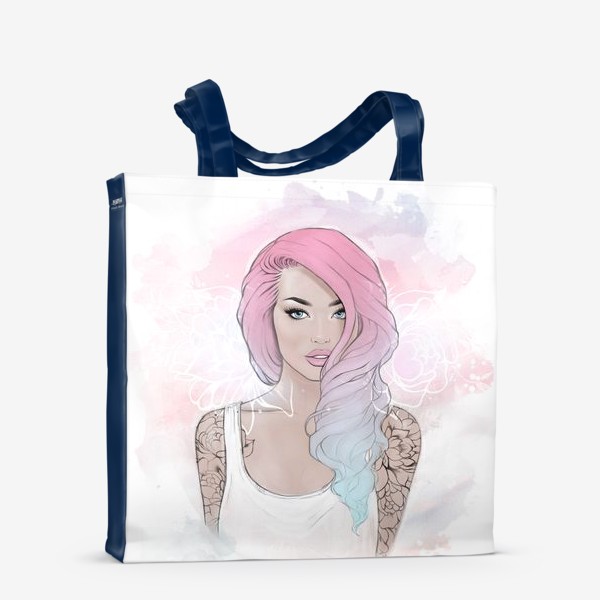 Сумка-шоппер «Девушка "Pink hair"»