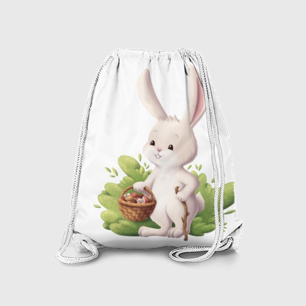 Рюкзак «Кролик и корзина с грибами»