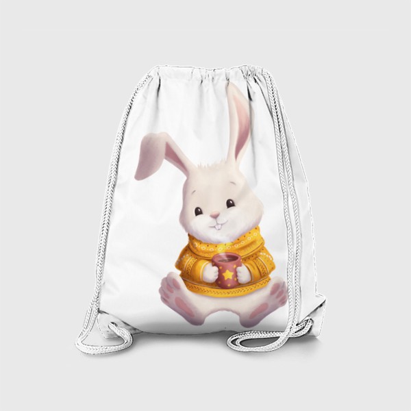 Рюкзак «Кролик в свитере с чашкой какао»