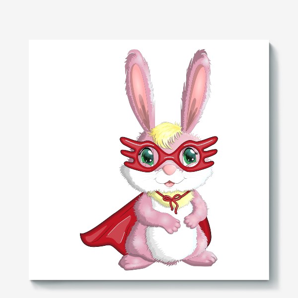 Холст «Символ 2023 Нового года, кролик супер-герой»