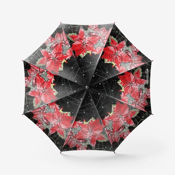 Зонт «Пуансеттия  Рождественская звезда»
