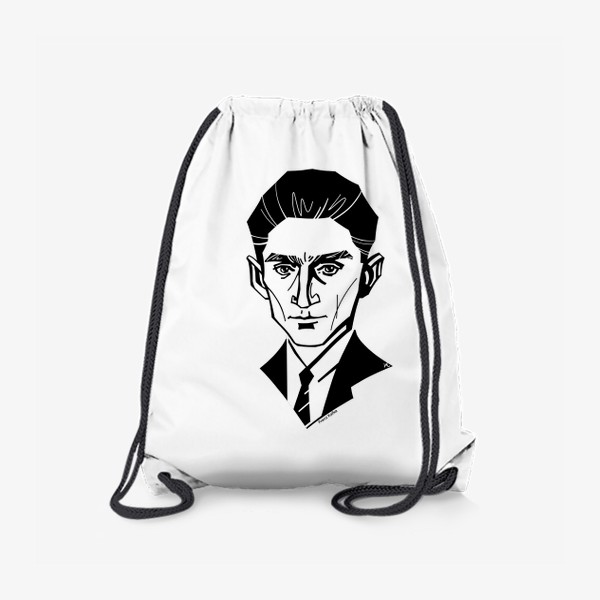 Рюкзак «Франц Кафка, графический портрет писателя, черно-белый»