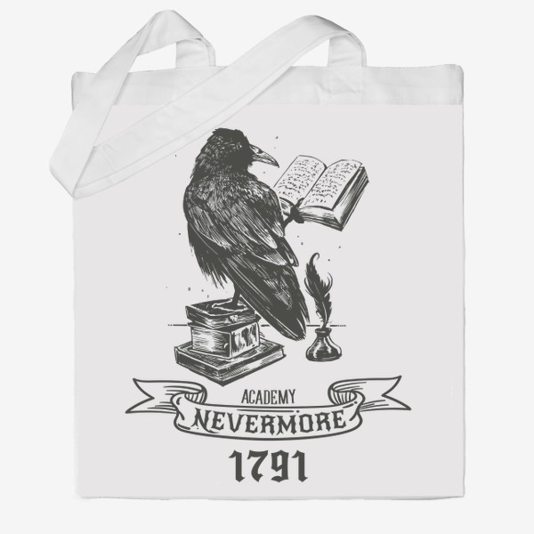 Сумка хб «Уэнсдей Академия Невермор - Wednesday Nevermore Academy»